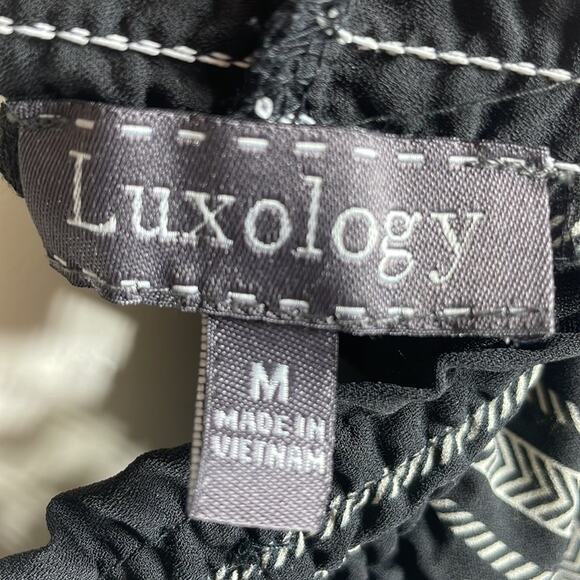 Luxology Black and Cream Striped Off or Over The Shoulder A-Line Size M - Picture 8 of 8